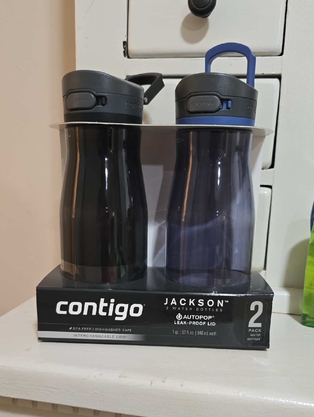 Contigo Jackson 2-Pack Water Bottles - Black & Blue